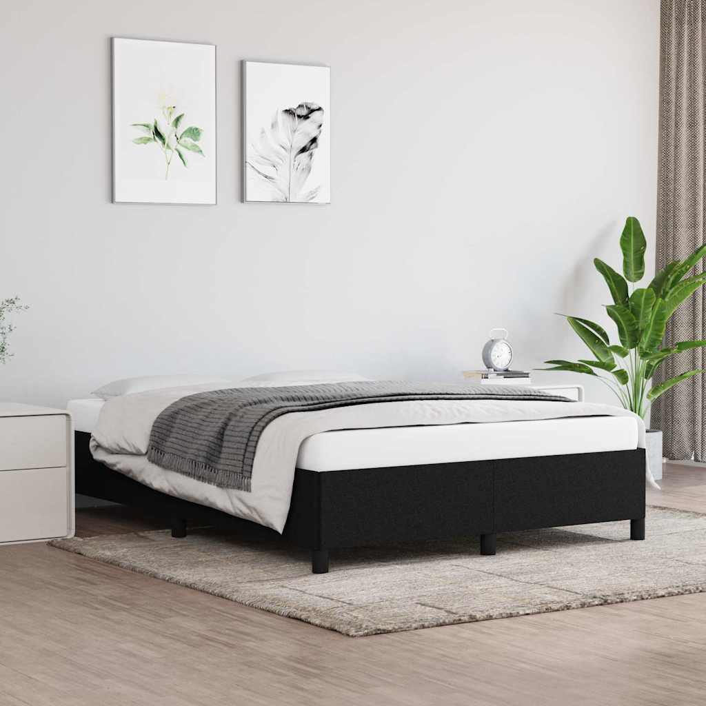 vidaXL Bed Frame without Mattress Black 135x190 cm Double Fabric