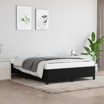 vidaXL Bed Frame without Mattress Black 135x190 cm Double Fabric