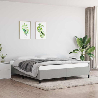 vidaXL Bed Frame without Mattress Light Grey Super King Fabric