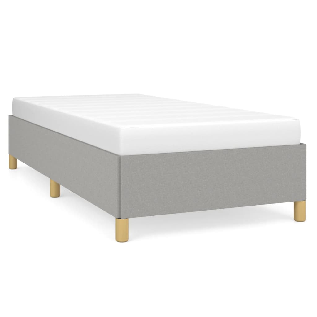 vidaXL Bed Frame without Mattress Light Grey 90x190 cm Single Single Fabric