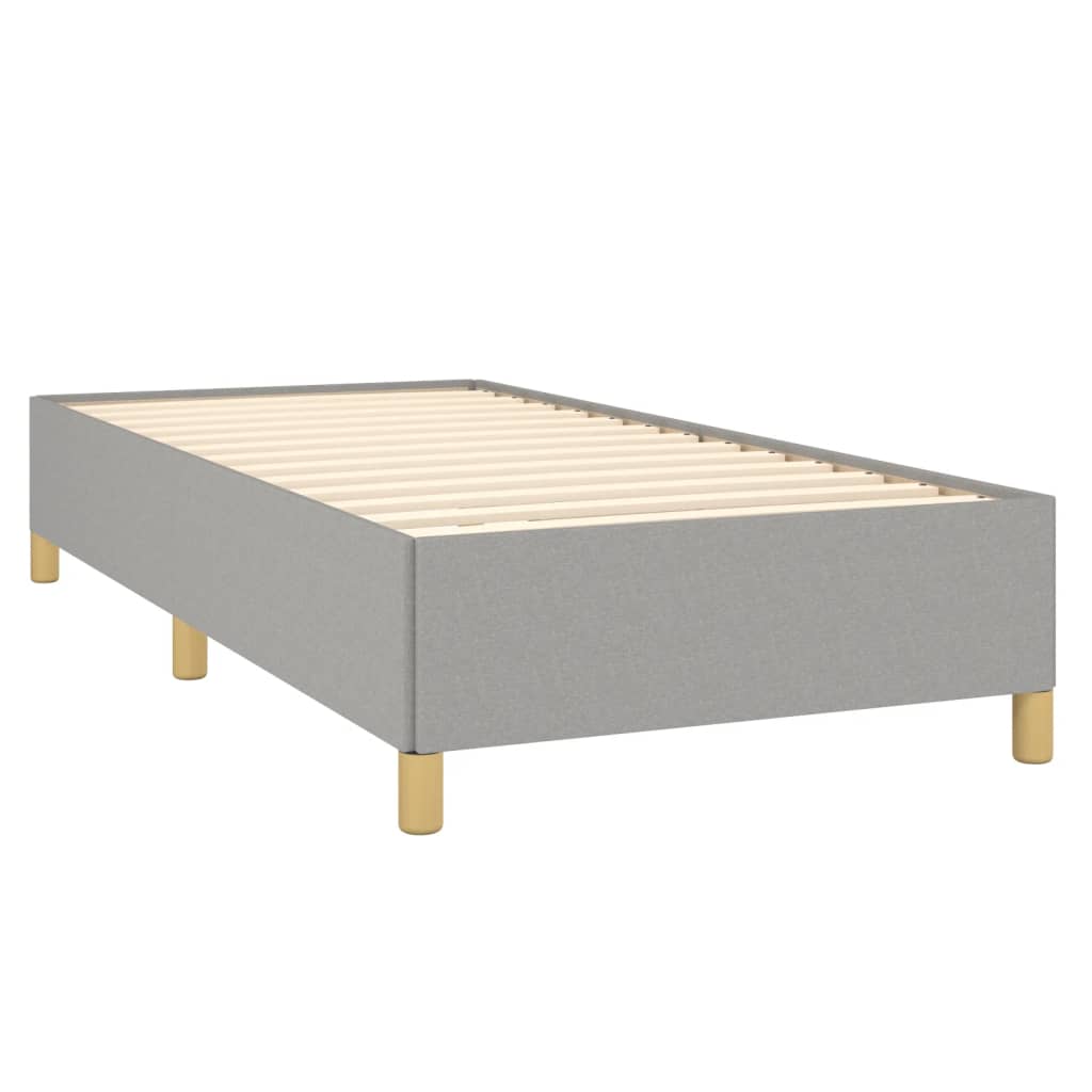 vidaXL Bed Frame without Mattress Light Grey 90x190 cm Single Single Fabric