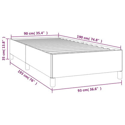 vidaXL Bed Frame without Mattress Light Grey 90x190 cm Single Single Fabric