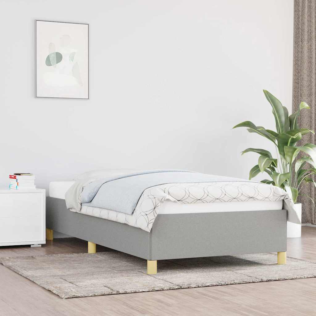 vidaXL Bed Frame without Mattress Light Grey 90x190 cm Single Fabric