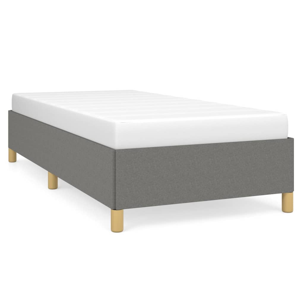 vidaXL Bed Frame without Mattress Dark Grey 90x190 cm Single Single Fabric