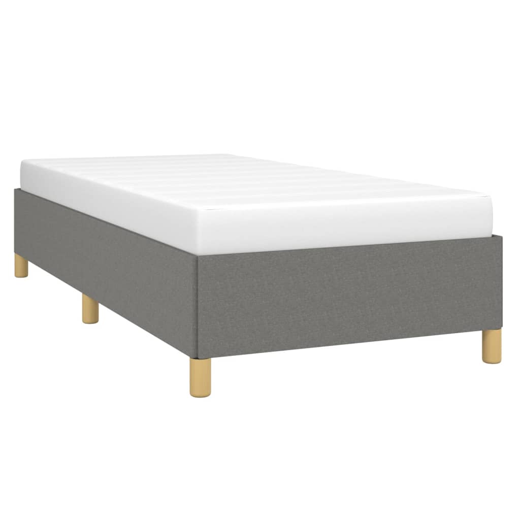 vidaXL Bed Frame without Mattress Dark Grey 90x190 cm Single Single Fabric