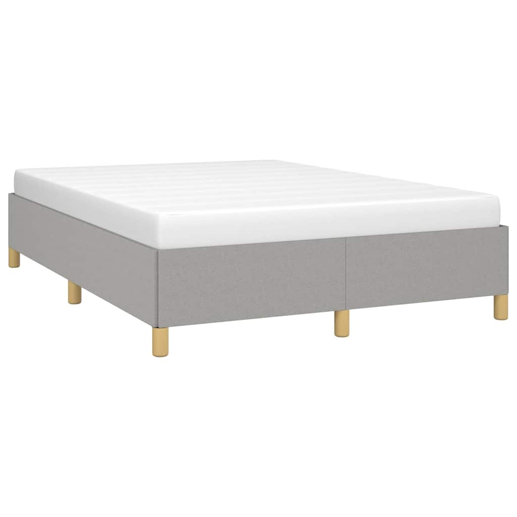 vidaXL Bed Frame without Mattress Light Grey 135x190 cm Double Double Fabric