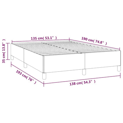 vidaXL Bed Frame without Mattress Dark Grey 135x190 cm Double Double Fabric