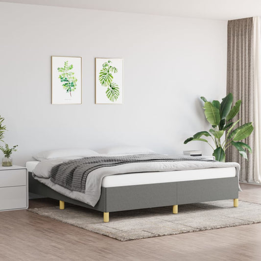 vidaXL Bed Frame without Mattress Dark Grey 180x200cm Super King Fabric