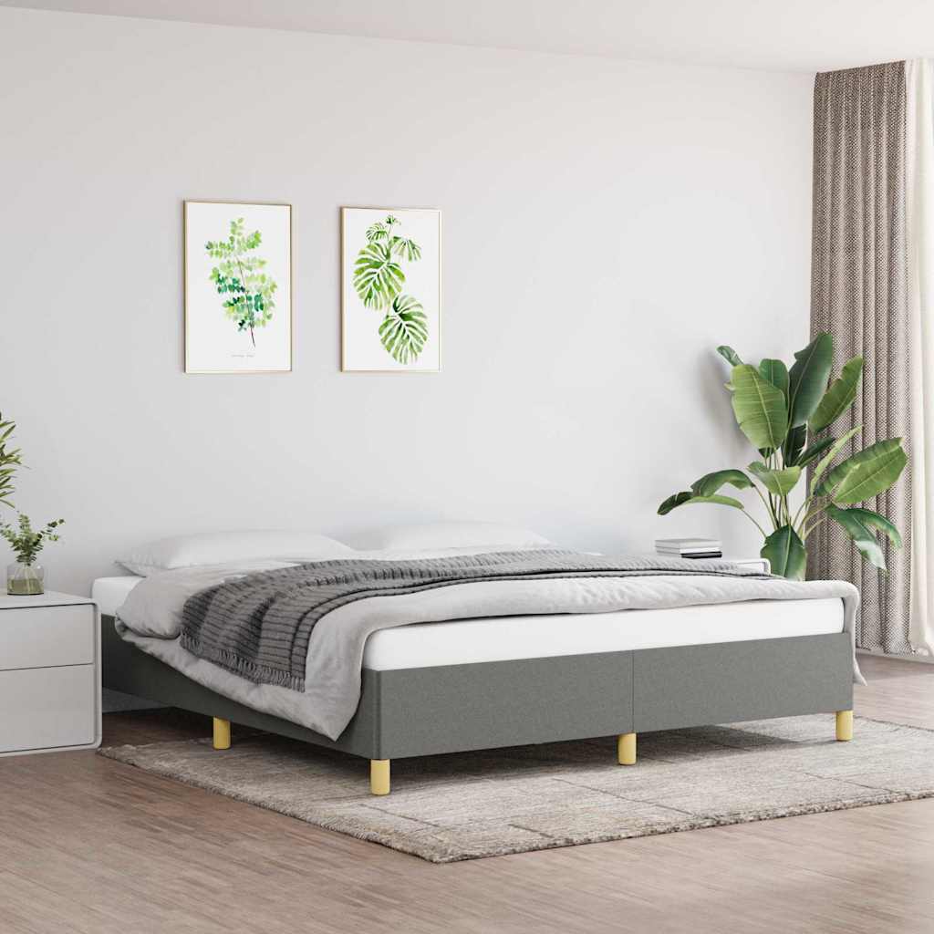 vidaXL Bed Frame without Mattress Dark Grey 180x200 cm Fabric