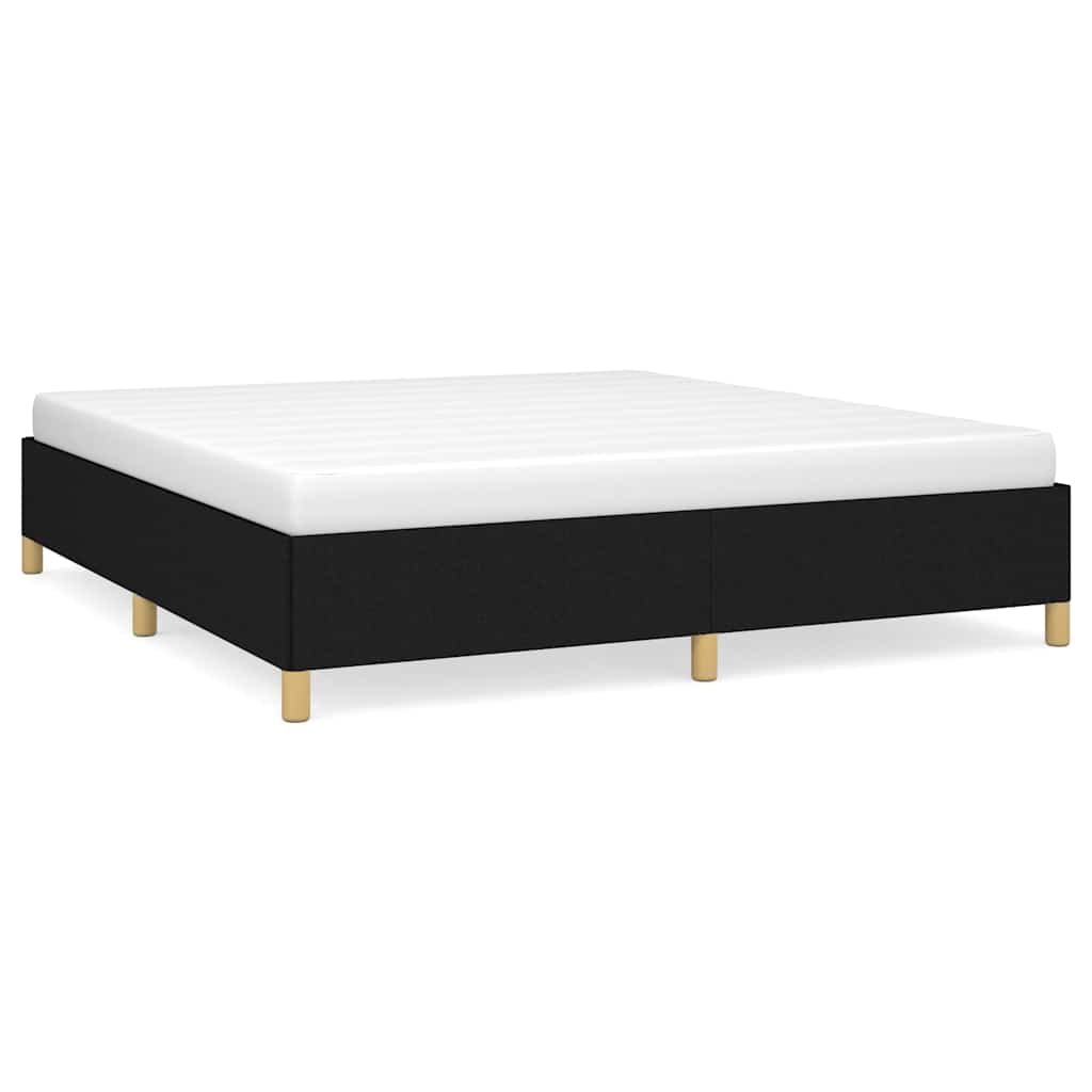 vidaXL Bed Frame without Mattress Black 180x200 cm Super King Fabric