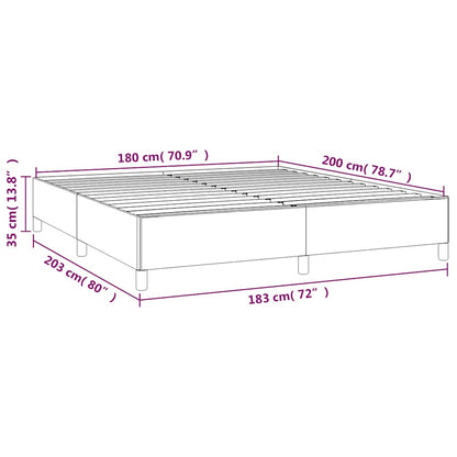 vidaXL Bed Frame without Mattress Black 180x200 cm Super King Super King Fabric