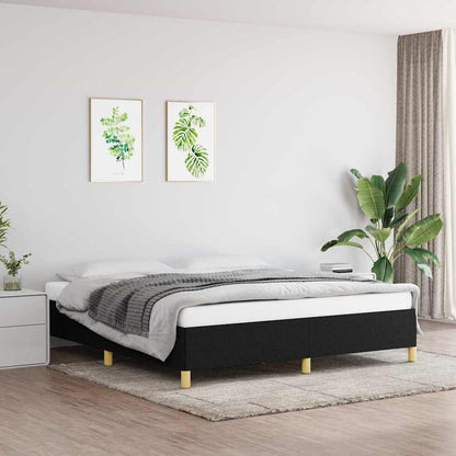 vidaXL Bed Frame without Mattress Black 180x200 cm Super King Fabric