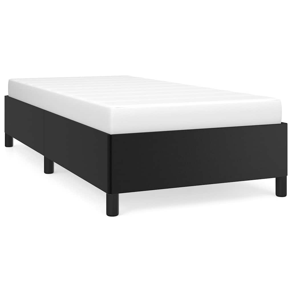 vidaXL Bed Frame without Mattress Black 90x190 cm Single Faux Leather