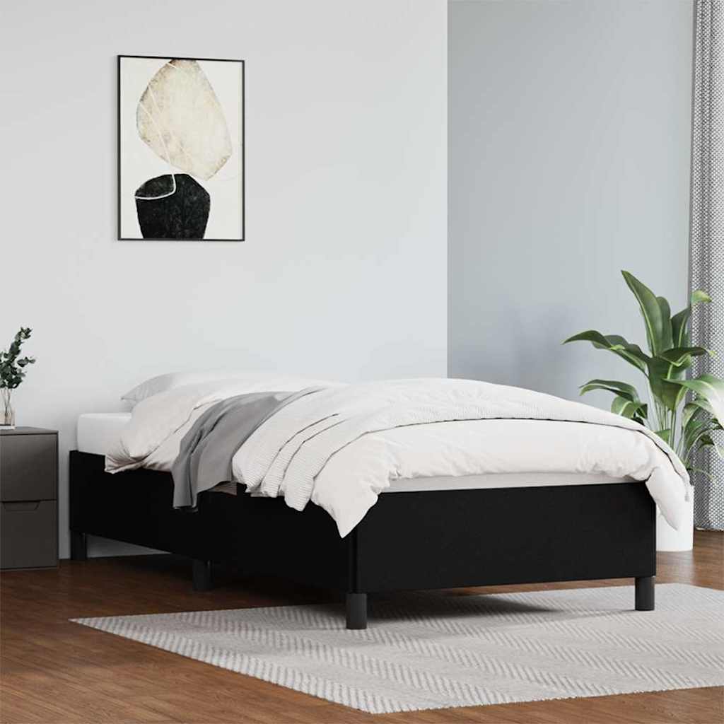 vidaXL Bed Frame without Mattress Black 90x190 cm Single Faux Leather