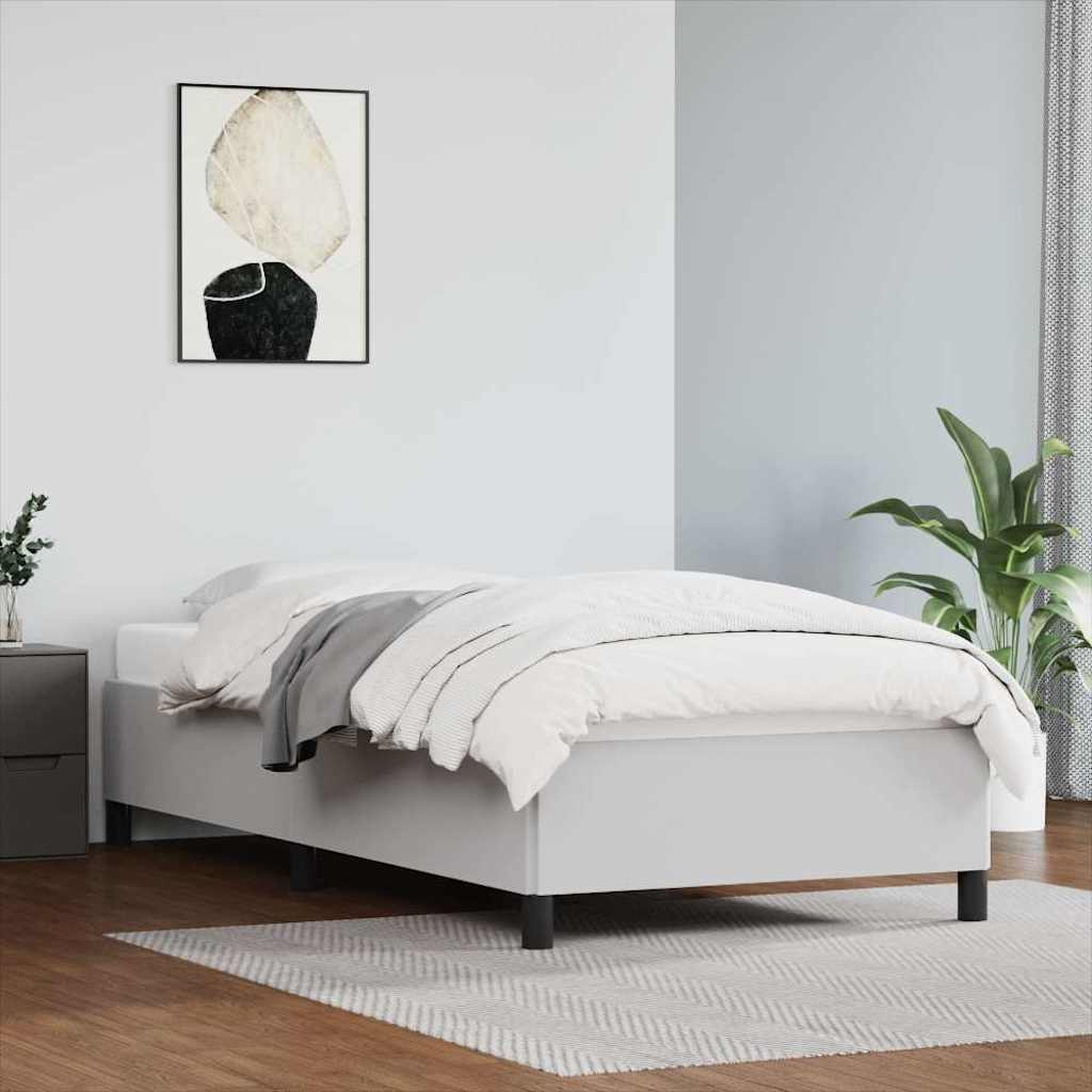 vidaXL Bed Frame without Mattress White 90x190 cm Single Faux Leather