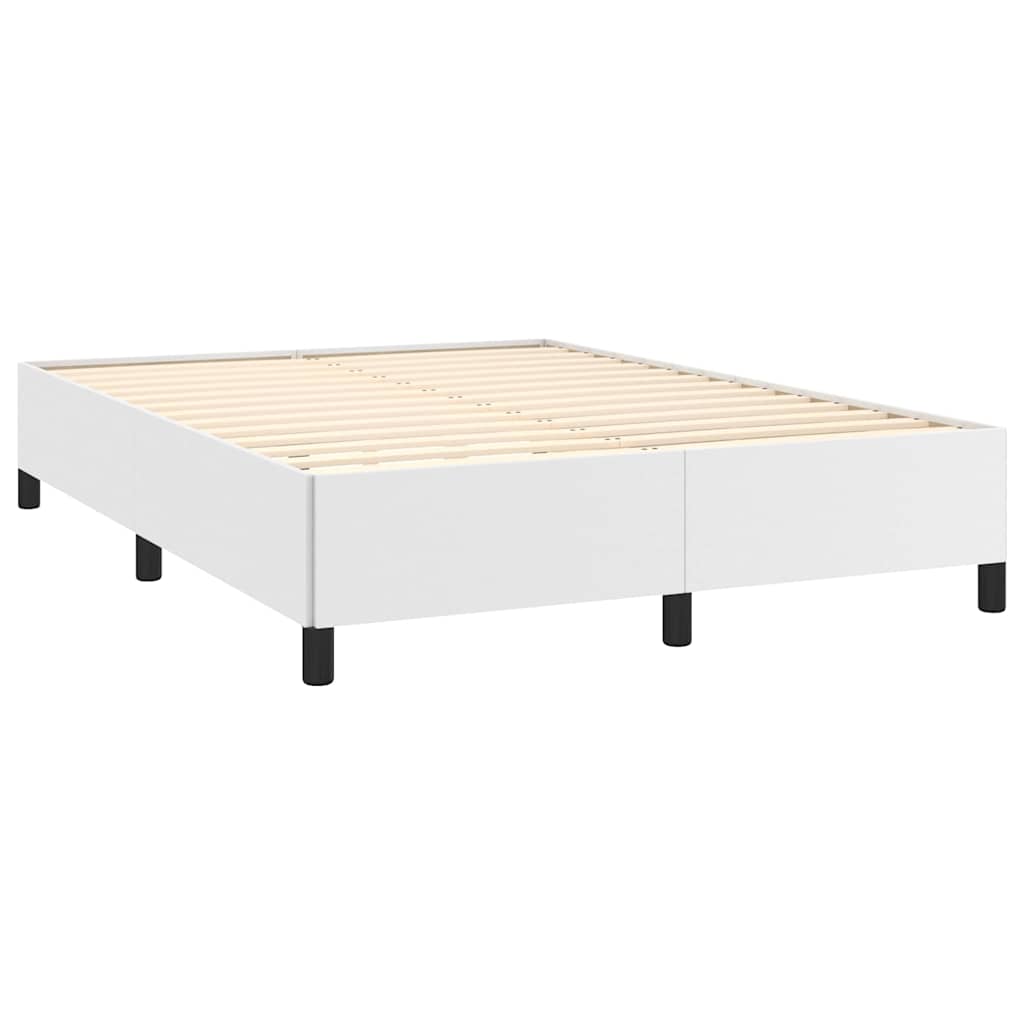 vidaXL Bed Frame without Mattress White 135x190 cm Double Faux Leather