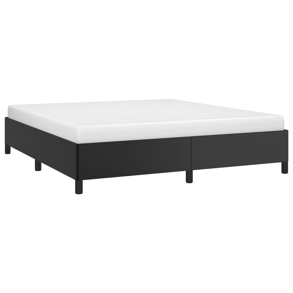 vidaXL Bed Frame without Mattress Black Super King Faux Leather