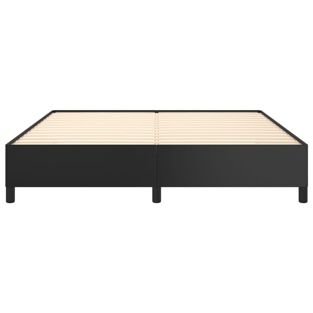 vidaXL Bed Frame without Mattress Black Super King Faux Leather