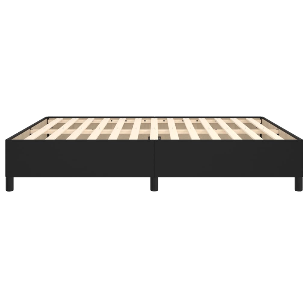vidaXL Bed Frame without Mattress Black Super King Faux Leather