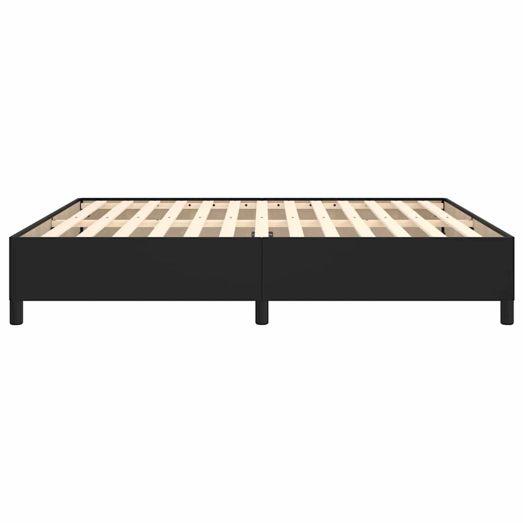 vidaXL Bed Frame without Mattress Black Super King Faux Leather