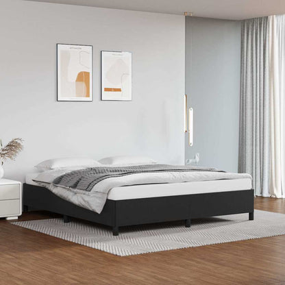 vidaXL Bed Frame without Mattress Black Super King Faux Leather