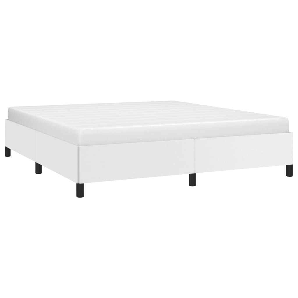 vidaXL Bed Frame without Mattress White Super King Faux Leather