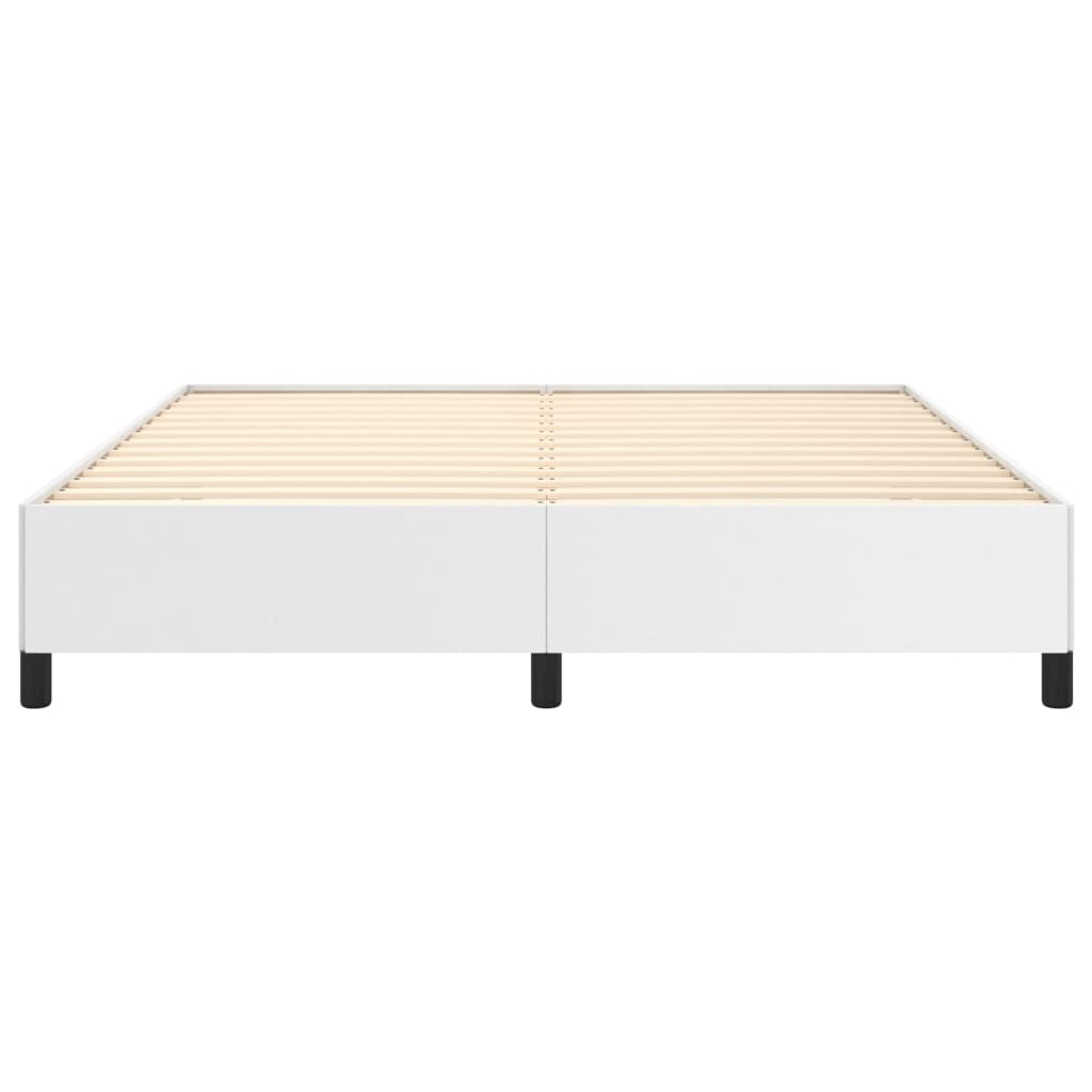 vidaXL Bed Frame without Mattress White Super King Faux Leather