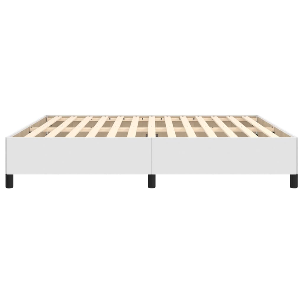 vidaXL Bed Frame without Mattress White Super King Faux Leather
