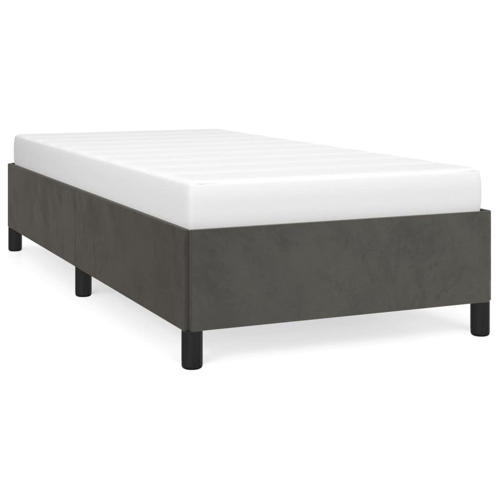 vidaXL Bed Frame without Mattress Dark Grey 90x190 cm Single Single Velvet