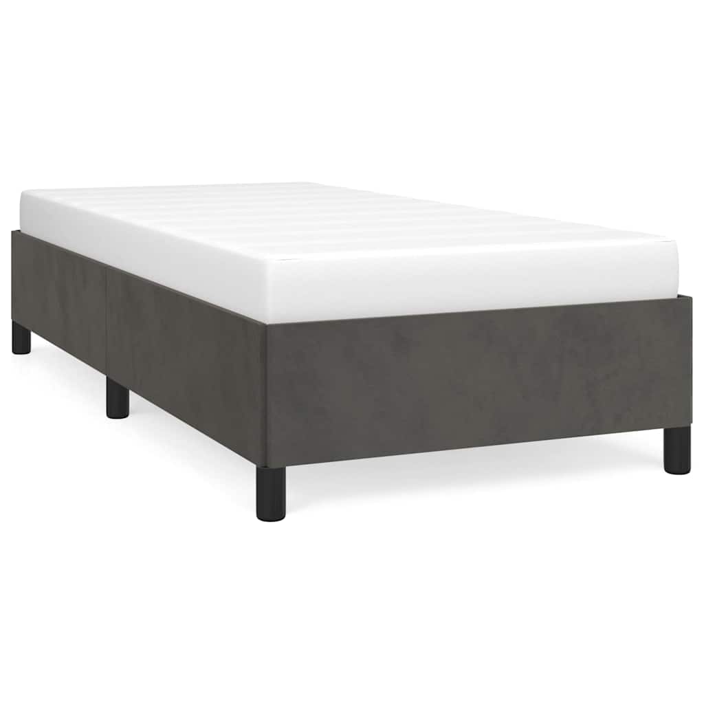 vidaXL Bed Frame without Mattress Dark Grey 90x190 cm Single Velvet