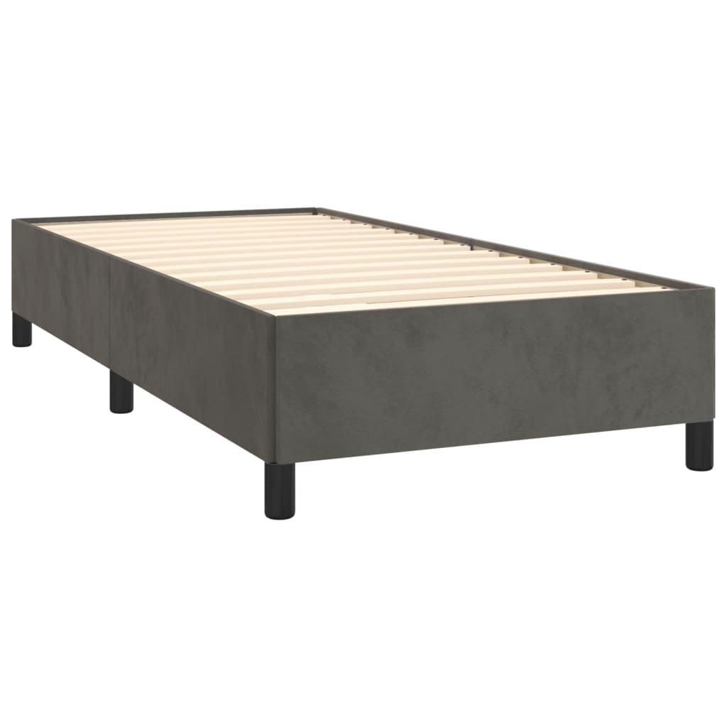 vidaXL Bed Frame without Mattress Dark Grey 90x190 cm Single Single Velvet