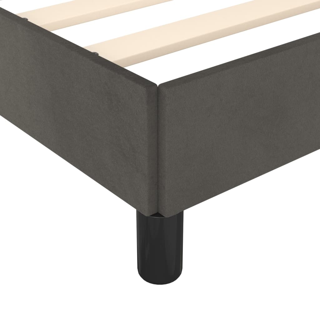vidaXL Bed Frame without Mattress Dark Grey 90x190 cm Single Single Velvet