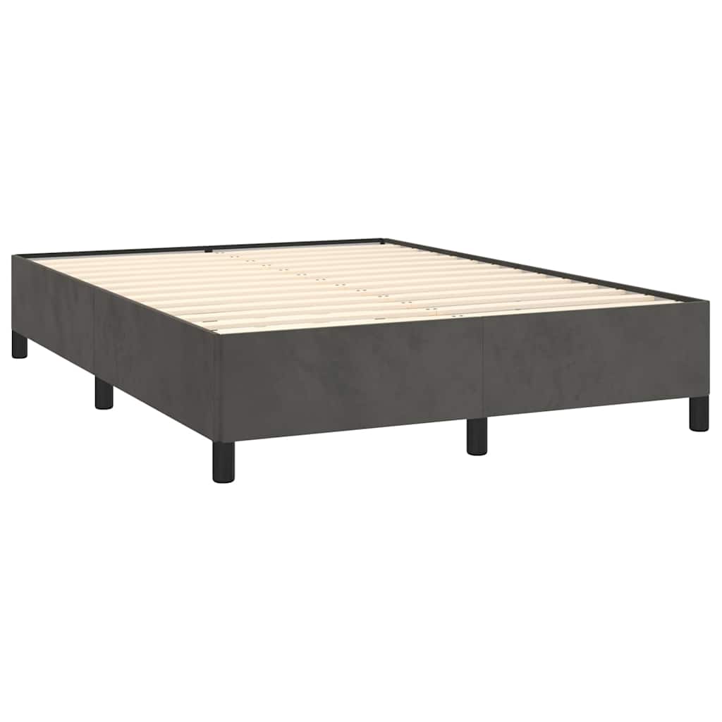 vidaXL Bed Frame without Mattress Dark Grey 135x190 cm Double Velvet