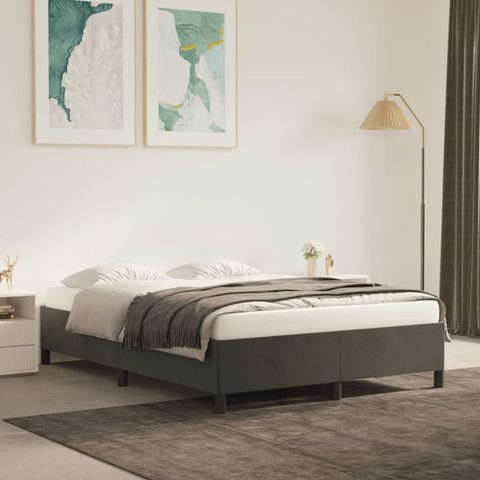 vidaXL Bed Frame without Mattress Dark Grey 135x190 cm Double Double Velvet