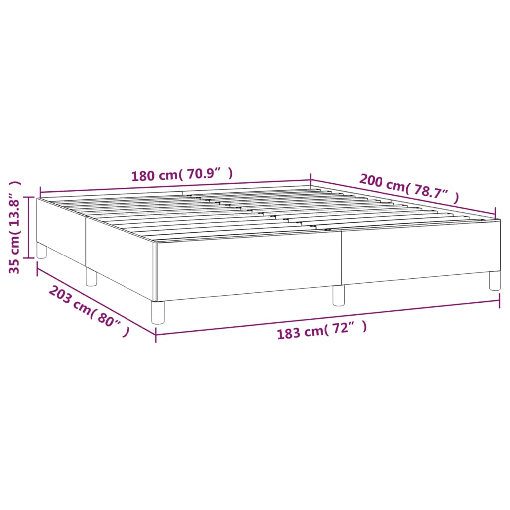 vidaXL Bed Frame without Mattress Light Grey Super King Velvet