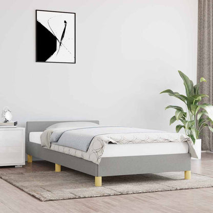 vidaXL Bed Frame without Mattress Light Grey 90x190cm Single Fabric