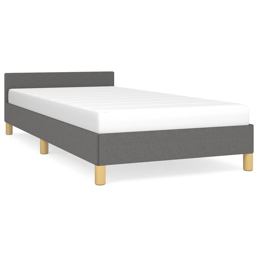 vidaXL Bed Frame without Mattress Dark Grey 90x190cm Single Fabric