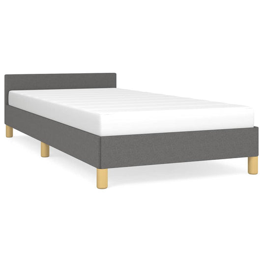 vidaXL Bed Frame without Mattress Dark Grey 90x190cm Single Fabric