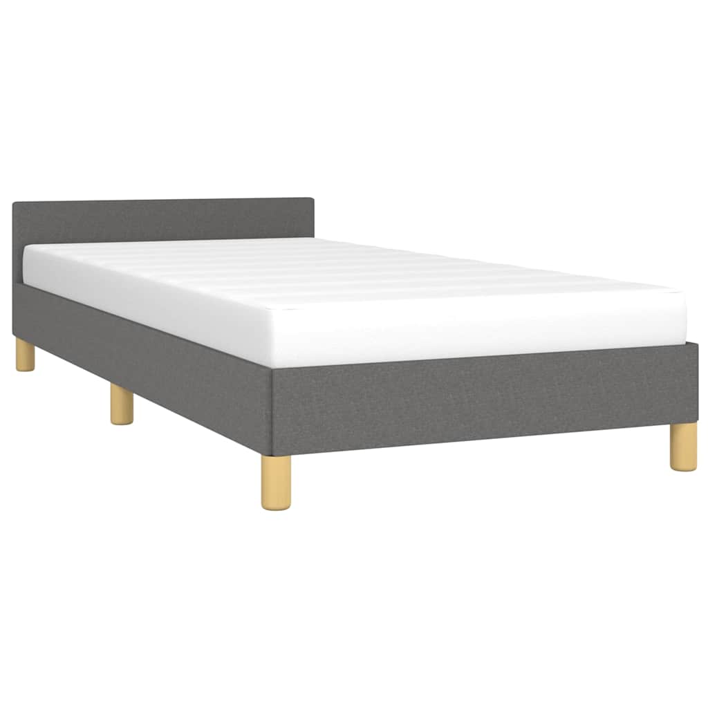 vidaXL Bed Frame without Mattress Dark Grey 90x190cm Single Fabric