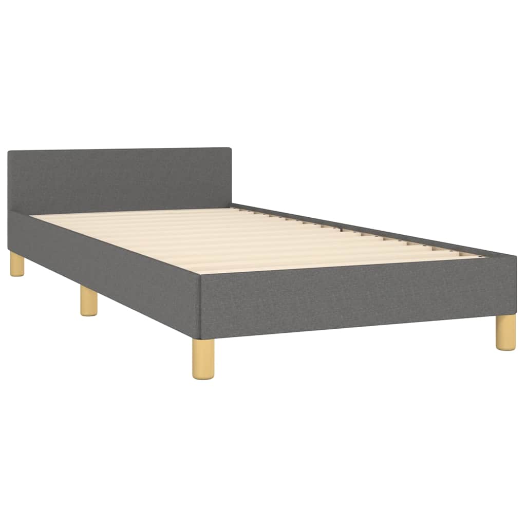 vidaXL Bed Frame without Mattress Dark Grey 90x190cm Single Fabric
