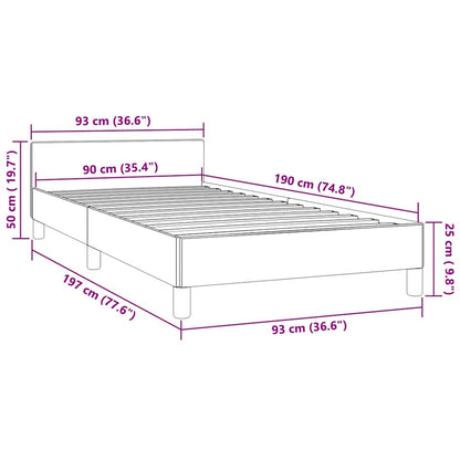 vidaXL Bed Frame without Mattress Dark Grey 90x190cm Single Fabric