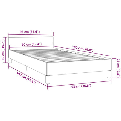 vidaXL Bed Frame without Mattress Black 90x190cm Single Fabric