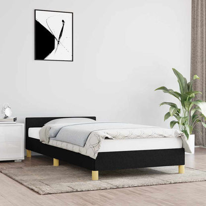 vidaXL Bed Frame without Mattress Black 90x190cm Single Fabric