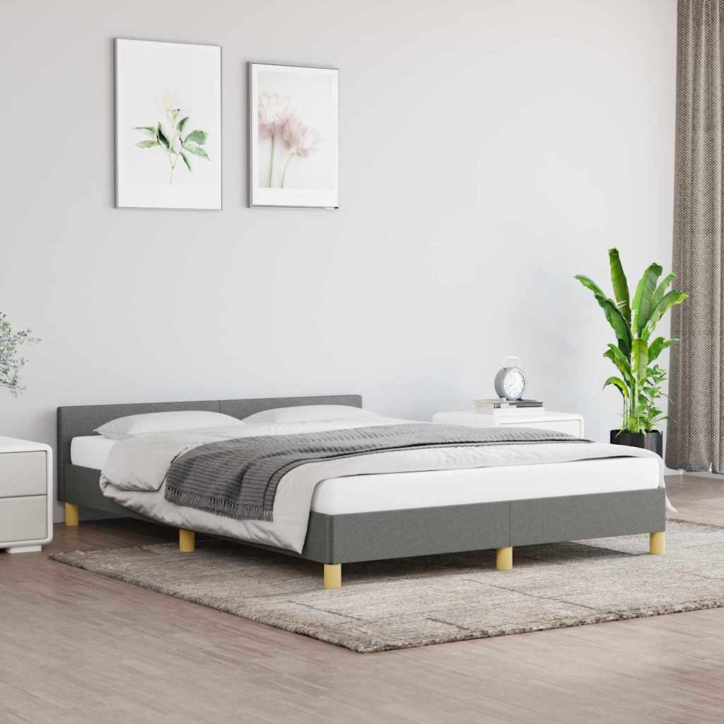 vidaXL Bed Frame without Mattress Dark Grey 180x200 cm Fabric
