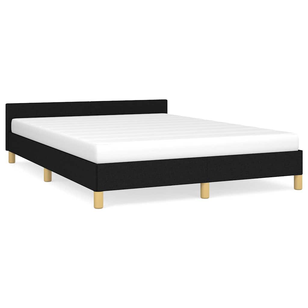 vidaXL Bed Frame without Mattress Black 180x200cm Super King Fabric