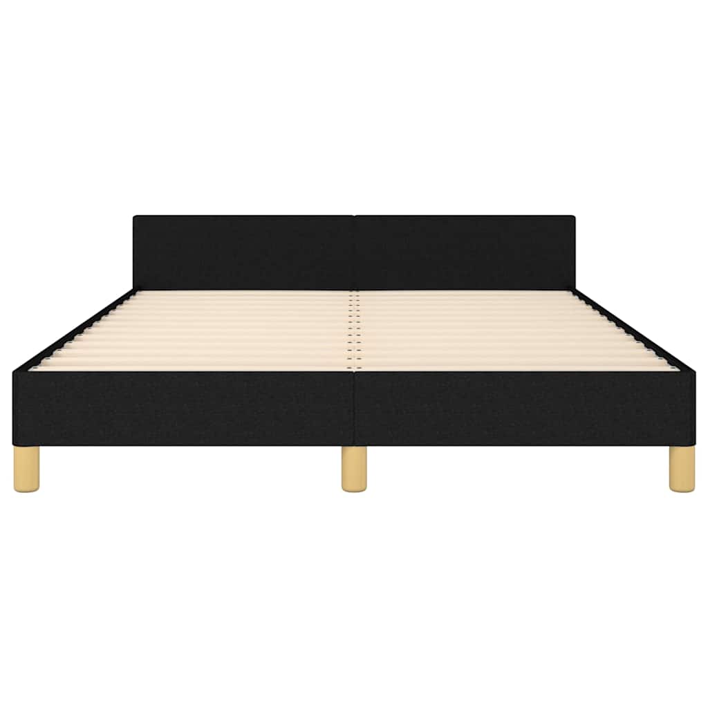 vidaXL Bed Frame without Mattress Black 180x200cm Super King Fabric