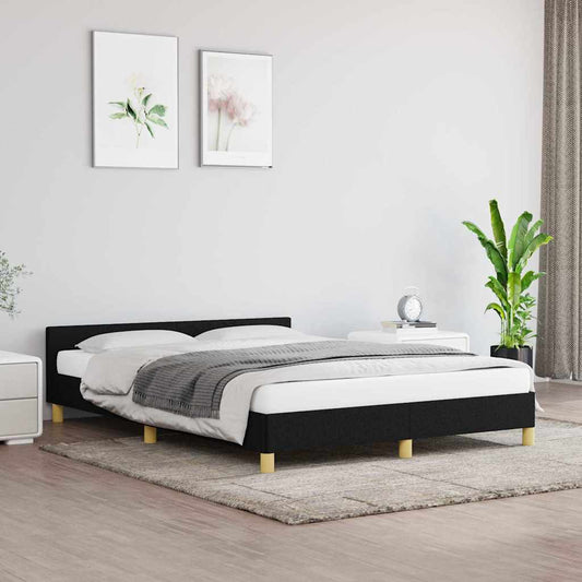 vidaXL Bed Frame without Mattress Black 180x200cm Super King Fabric