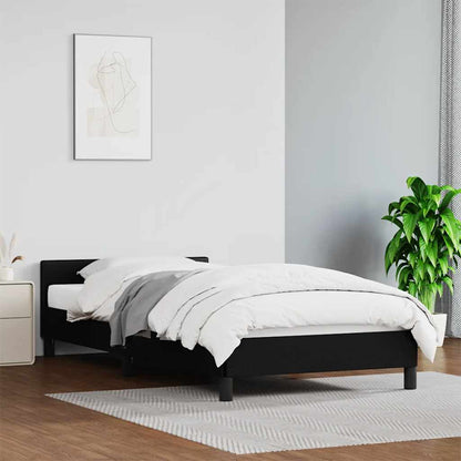 vidaXL Bed Frame without Mattress Black 90x190cm Single Faux Leather