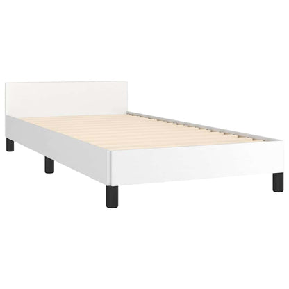 vidaXL Bed Frame without Mattress White 90x190cm Single Faux Leather