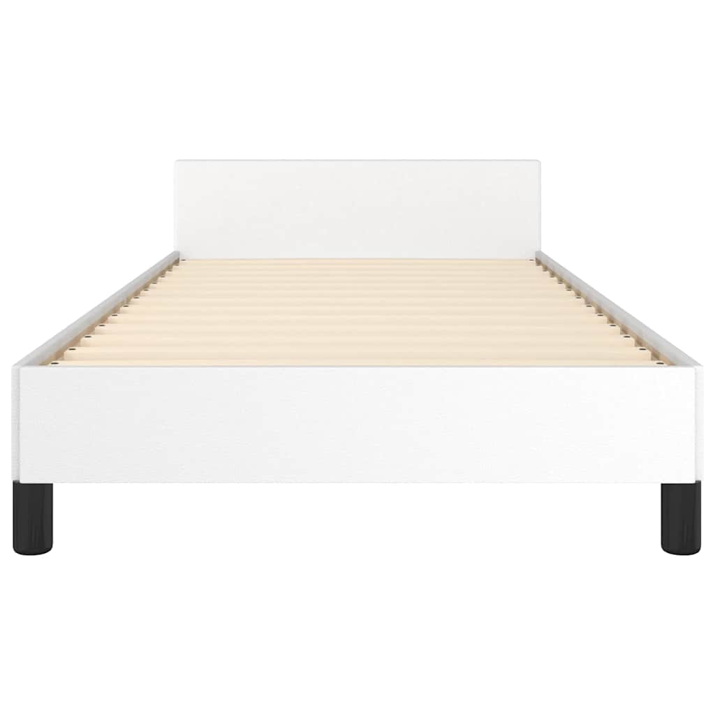 vidaXL Bed Frame without Mattress White 90x190cm Single Faux Leather
